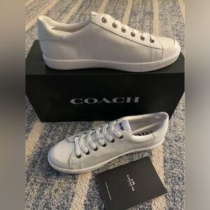 Coach Classic White Leather Sneakers 9.5 NWT New